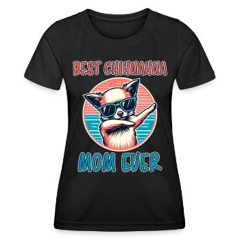 Chihuahua Spruch Mama Lustiges Chihuahua Geschenk - Frauen Funktions-T-Shirt - Schwarz - Vorne - AI Model Female 172 light (172cm)