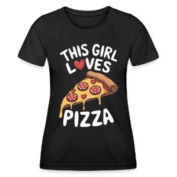 Pizza Spruch Witz Pizzeria Lustiges Pizza Geschenk - Frauen Funktions-T-Shirt - Schwarz - Vorne - AI Model Female 172 light (172cm)