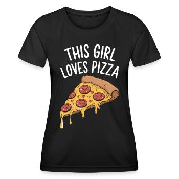 Pizza Spruch Witz Pizzeria Lustiges Pizza Geschenk - Frauen Funktions-T-Shirt - Schwarz - Vorne - AI Model Female 172 light (172cm)