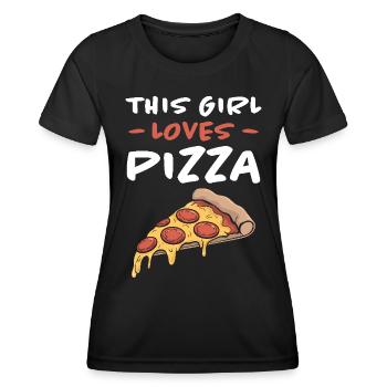 Pizza Spruch Witz Pizzeria Lustiges Pizza Geschenk - Frauen Funktions-T-Shirt - Schwarz - Vorne - AI Model Female 172 light (172cm)