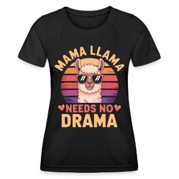 Lama Spruch Alpaka Mädchen Lustiges Lama Geschenk - Frauen Funktions-T-Shirt - Schwarz - Vorne - AI Model Female 172 light (172cm)