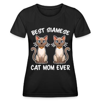 Siamkatze Spruch Siamkatze Mama Siamkatze Geschenk - Frauen Funktions-T-Shirt - Schwarz - Vorne - AI Model Female 172 light (172cm)