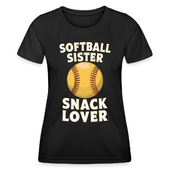 Softball Dire Soeur Drôle Softball Cadeau - T-shirt sport Femme - noir - Devant - AI Model Female 172 light (172cm)