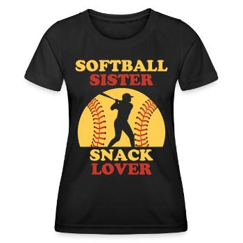 Softball Dire Soeur Drôle Softball Cadeau - T-shirt sport Femme - noir - Devant - AI Model Female 172 light (172cm)