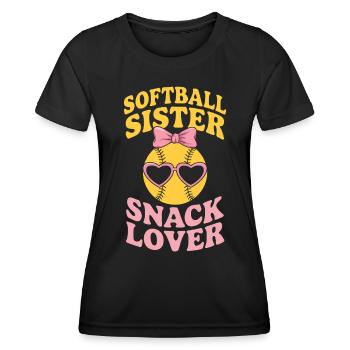 Softball Dire Soeur Drôle Softball Cadeau - T-shirt sport Femme - noir - Devant - AI Model Female 172 light (172cm)
