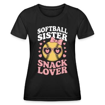 Softball Dire Soeur Drôle Softball Cadeau - T-shirt sport Femme - noir - Devant - AI Model Female 172 light (172cm)