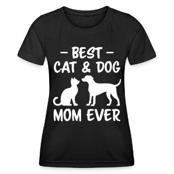 Katze und Hund Spruch Lustiges Haustier Geschenk - Frauen Funktions-T-Shirt - Schwarz - Vorne - AI Model Female 172 light (172cm)