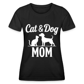 Katze und Hund Spruch Lustiges Haustier Geschenk - Frauen Funktions-T-Shirt - Schwarz - Vorne - AI Model Female 172 light (172cm)