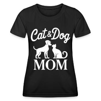 Katze und Hund Spruch Lustiges Haustier Geschenk - Frauen Funktions-T-Shirt - Schwarz - Vorne - AI Model Female 172 light (172cm)