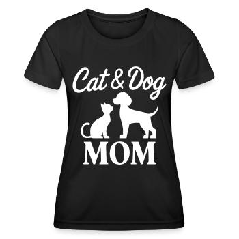 Katze und Hund Spruch Lustiges Haustier Geschenk - Frauen Funktions-T-Shirt - Schwarz - Vorne - AI Model Female 172 light (172cm)