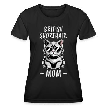 British Shorthair Dire Drôle de Chats Cadeau - T-shirt sport Femme - noir - Devant - AI Model Female 172 light (172cm)