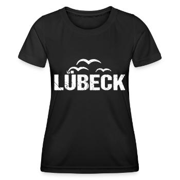 Lübeck Möwen Hansestadt - Frauen Funktions-T-Shirt - Schwarz - Vorne - AI Model Female 172 light (172cm)
