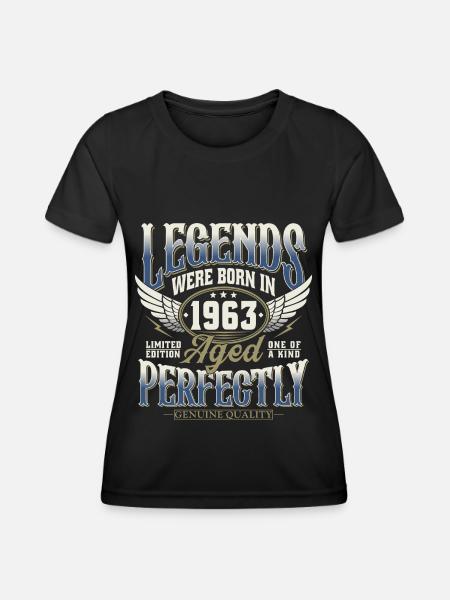 Born in 1963 Legends Birthday Gift - Women's Functional T-Shirt - black