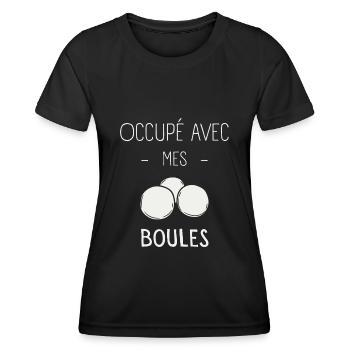 Occupé Avec Mes Boules - T-shirt sport Femme - noir - Devant - AI Model Female 172 light (172cm)