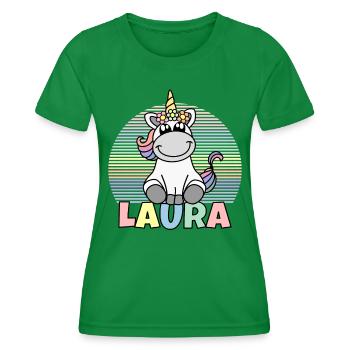 Laura Einhorn Name - Frauen Funktions-T-Shirt - Kelly Green - Vorne - AI Model Female 172 dark (172cm)