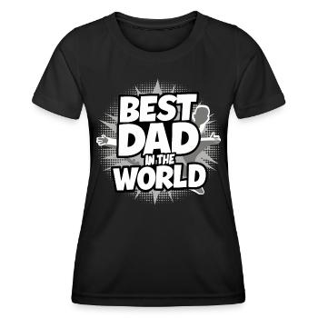 Bester Papa für immer zum Vatertag od. Geburtstag - Frauen Funktions-T-Shirt - Schwarz - Vorne - AI Model Female 172 light (172cm)