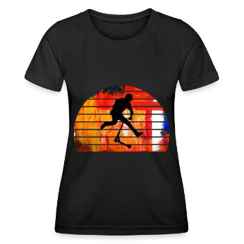 trottinette freestyle - T-shirt sport Femme - noir - Devant - AI Model Female 172 light (172cm)