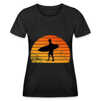 Surfing - Frauen Funktions-T-Shirt - Schwarz - Vorne - AI Model Female 172 light (172cm)