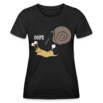Schnecke oops - Frauen Funktions-T-Shirt - Schwarz - Vorne - AI Model Female 172 light (172cm)