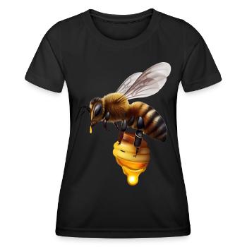 Bee with honeycomb - Women's Functional T-Shirt - black - Front - AI Model Female 172 light (172cm)