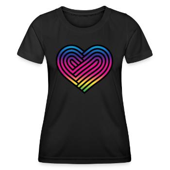 Rainbow Heart Homosexuality LGBT Love - Women's Functional T-Shirt - black - Front - AI Model Female 172 light (172cm)