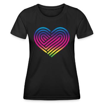 Rainbow Heart Homosexuality LGBT Love - Women's Functional T-Shirt - black - Front - AI Model Female 172 light (172cm)