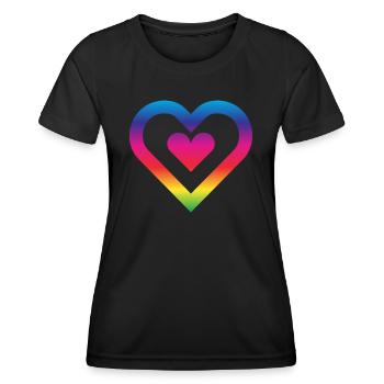 Rainbow Heart Homosexuality LGBT Love - Women's Functional T-Shirt - black - Front - AI Model Female 172 light (172cm)
