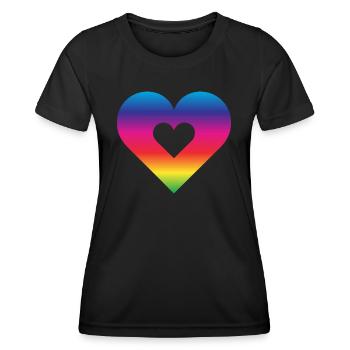 Rainbow Heart Homosexuality LGBT Love - Women's Functional T-Shirt - black - Front - AI Model Female 172 light (172cm)