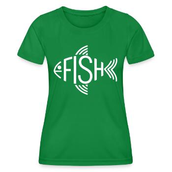 Os de poisson, squelette, pêche à chevrons - T-shirt sport Femme - vert - Devant - AI Model Female 172 dark (172cm)