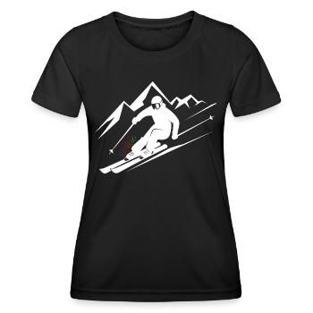 Skieurs Ski Hiver Vacances d’hiver Sports d’hiver - T-shirt sport Femme - noir - Devant - AI Model Female 172 light (172cm)