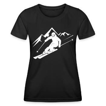 Skieurs Ski Hiver Vacances d’hiver Sports d’hiver - T-shirt sport Femme - noir - Devant - AI Model Female 172 light (172cm)