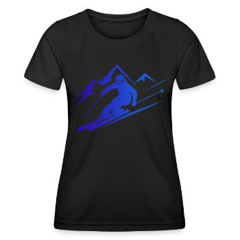 Skieurs Ski Hiver Vacances d’hiver Sports d’hiver - T-shirt sport Femme - noir - Devant - AI Model Female 172 light (172cm)