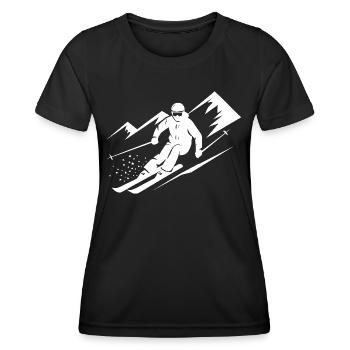 Skieurs Ski Hiver Vacances d’hiver Sports d’hiver - T-shirt sport Femme - noir - Devant - AI Model Female 172 light (172cm)