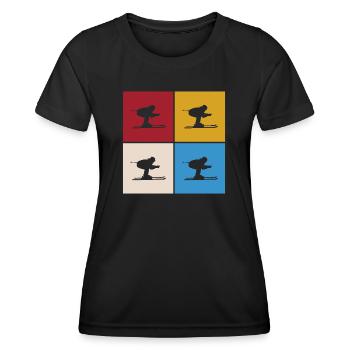 Skieurs Ski Hiver Vacances d’hiver Sports d’hiver - T-shirt sport Femme - noir - Devant - AI Model Female 172 light (172cm)