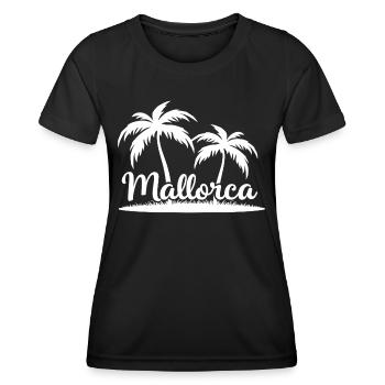 Mallorca Insel-Feeling – Urlaub Palmen Strand - Frauen Funktions-T-Shirt - Schwarz - Vorne - AI Model Female 172 light (172cm)