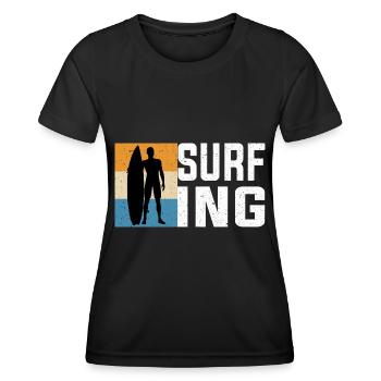 Surfing - T-shirt sport Femme - noir - Devant - AI Model Female 172 light (172cm)