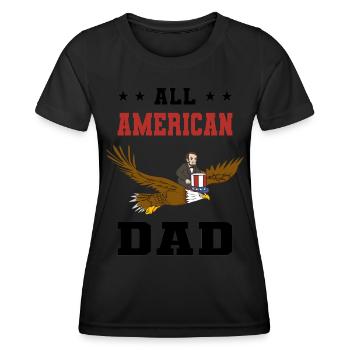 USA Flagge | Patriot Patriotismus Amerika Geschenk - Frauen Funktions-T-Shirt - Schwarz - Vorne - AI Model Female 172 light (172cm)
