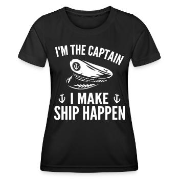 Bateau Yacht Voilier Voilier Voilier Voilier Cadeau - T-shirt sport Femme - noir - Devant - AI Model Female 172 light (172cm)