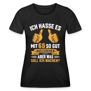 65. Geburtstag Mann Frau 65 Jahre - Frauen Funktions-T-Shirt - Schwarz - Vorne - AI Model Female 172 light (172cm)