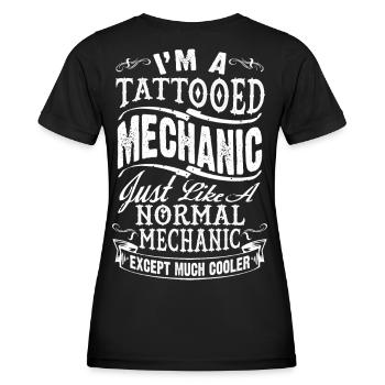 Lustiger tätowierter Mechaniker - Frauen Funktions-T-Shirt - Schwarz - Hinten - AI Model Female 172 light (172cm)