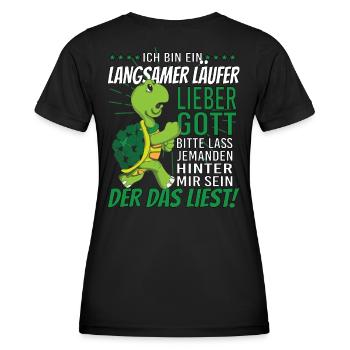 Langsamer Läufer Schildkröte laufen Joggen Lachen - Frauen Funktions-T-Shirt - Schwarz - Hinten - AI Model Female 172 light (172cm)
