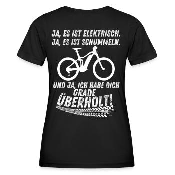 E Mountainbike E-Bike Fahrrad Geschenk Radsport - Frauen Funktions-T-Shirt - Schwarz - Hinten - AI Model Female 172 light (172cm)