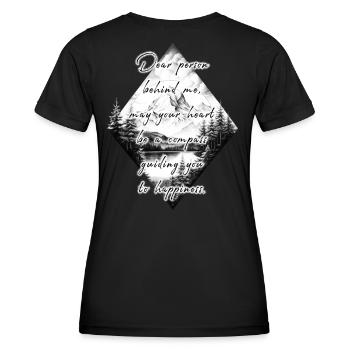 Saying for the Person Behind You Happiness Mountain Graphic - Women's Functional T-Shirt - black - Back - AI Model Female 172 light (172cm)