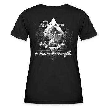 Spruch für die Person Hinter Dir Stärke Spruch - Frauen Funktions-T-Shirt - Schwarz - Hinten - AI Model Female 172 light (172cm)
