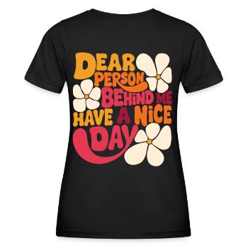 Chère personne derrière moi, bonne journée. - T-shirt sport Femme - noir - Dos - AI Model Female 172 light (172cm)
