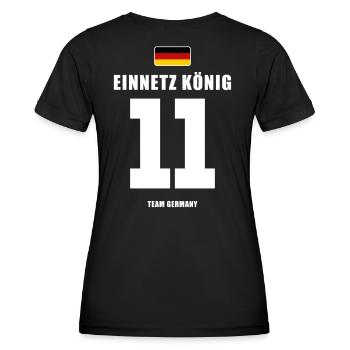 Deutschland Fussball Stürmer Fußball - Frauen Funktions-T-Shirt - Schwarz - Hinten - AI Model Female 172 light (172cm)