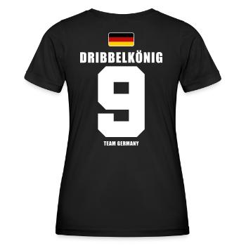 Deutschland Fussball Dribbelkönig Nr.9 Fußball - Frauen Funktions-T-Shirt - Schwarz - Hinten - AI Model Female 172 light (172cm)