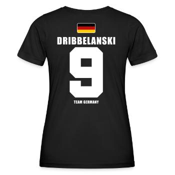 Deutschland Fussball Dribbelanski Fußball - Frauen Funktions-T-Shirt - Schwarz - Hinten - AI Model Female 172 light (172cm)