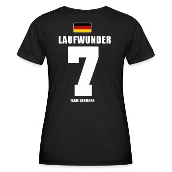 Deutschland Fussball Laufwunder Fußball - Frauen Funktions-T-Shirt - Schwarz - Hinten - AI Model Female 172 light (172cm)