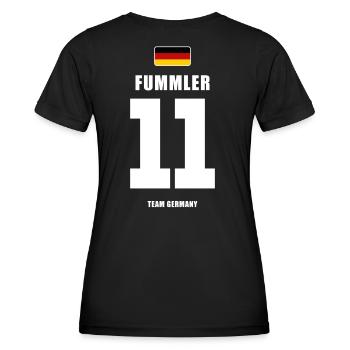Deutschland Fussball Stürmer Fußball - Frauen Funktions-T-Shirt - Schwarz - Hinten - AI Model Female 172 light (172cm)